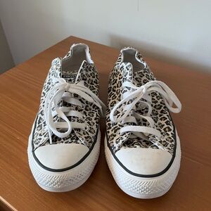 Converse Kids Sneakers - Leopard Print White Black
